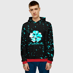 Толстовка-худи мужская Черный клевер, цвет: 3D-красный — фото 2