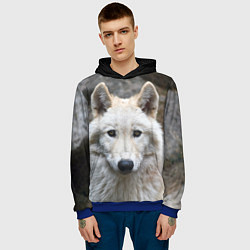Толстовка-худи мужская Волк, цвет: 3D-синий — фото 2