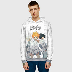 Толстовка-худи мужская Персонажи Обещанный Неверленд, цвет: 3D-меланж — фото 2