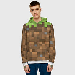 Толстовка-худи мужская Minecraft камуфляж, цвет: 3D-белый — фото 2