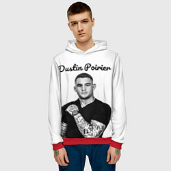 Толстовка-худи мужская Dustin Poirier, цвет: 3D-красный — фото 2