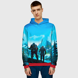 Толстовка-худи мужская Вальгала, цвет: 3D-красный — фото 2