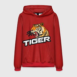 Толстовка-худи мужская Тигр, цвет: 3D-красный
