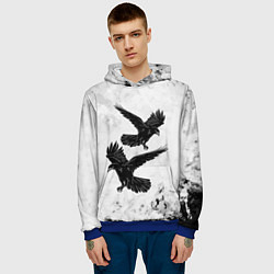Толстовка-худи мужская Gothic crows, цвет: 3D-синий — фото 2