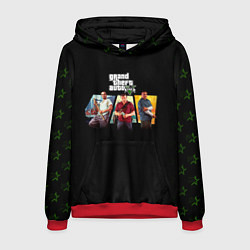 Толстовка-худи мужская Grand Theft Auto V персонажи, цвет: 3D-красный