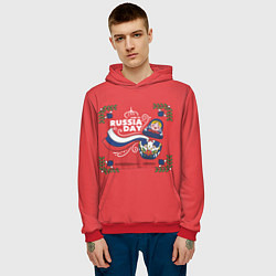 Толстовка-худи мужская Russian Day, цвет: 3D-красный — фото 2