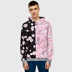 Толстовка-худи мужская САКУРА SAKURA ВИШНЯ, цвет: 3D-меланж — фото 2
