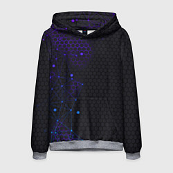 Толстовка-худи мужская СОТЫ НЕОН - ГЕОМЕТРИЯ, цвет: 3D-меланж