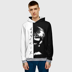 Толстовка-худи мужская Kaneki X Tokyo Ghoul, цвет: 3D-меланж — фото 2