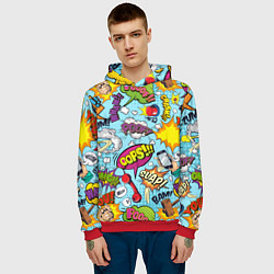 Толстовка-худи мужская Комиксы, цвет: 3D-красный — фото 2