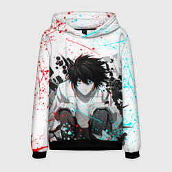 Толстовка-худи мужская DEATH NOTE ТЕТРАДЬ СМЕРТИ, цвет: 3D-черный