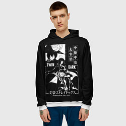 Толстовка-худи мужская ЧУЯ и ДАЗАЙ бродячие псы, цвет: 3D-белый — фото 2