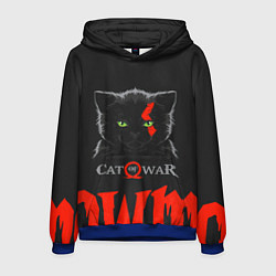 Толстовка-худи мужская Cat of war, цвет: 3D-синий