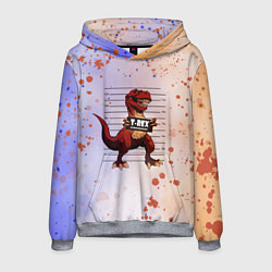Толстовка-худи мужская Динозавр Преступник Z, цвет: 3D-меланж