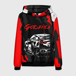Толстовка-худи мужская NISSAN GT-R GODZILLA, цвет: 3D-черный