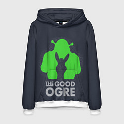 Толстовка-худи мужская Shrek: Im good ogre, цвет: 3D-белый