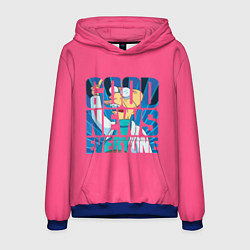 Толстовка-худи мужская Good news everyone, цвет: 3D-синий