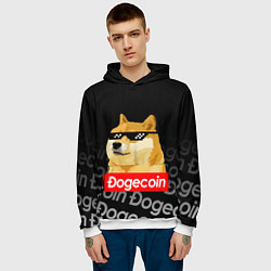 Толстовка-худи мужская DOGECOIN DOGE ДОГИКОИН, цвет: 3D-белый — фото 2