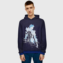 Толстовка-худи мужская Сон Джин-Ву, цвет: 3D-синий — фото 2
