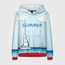 Толстовка-худи мужская ПАРУСНИКИ SUMMER Z, цвет: 3D-красный