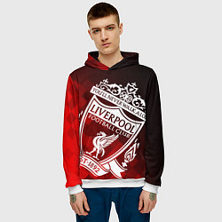 Толстовка-худи мужская LIVERPOOL ЛИВЕРПУЛЬ, цвет: 3D-белый — фото 2