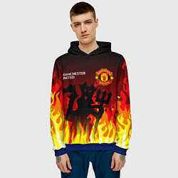 Толстовка-худи мужская MANCHESTER UNITED ДЬЯВОЛ, цвет: 3D-синий — фото 2