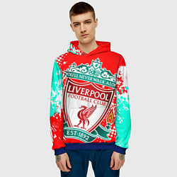 Толстовка-худи мужская LIVERPOOL ЛИВЕРПУЛЬ, цвет: 3D-синий — фото 2