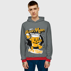 Толстовка-худи мужская BEER MAN, цвет: 3D-красный — фото 2