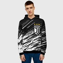 Толстовка-худи мужская JUVENTUS ЮВЕНТУС БРЫЗГИ, цвет: 3D-черный — фото 2