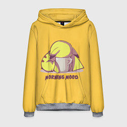 Толстовка-худи мужская Pikachu morning mood, цвет: 3D-меланж