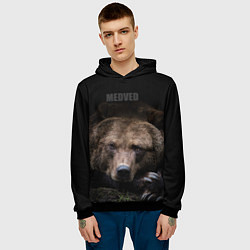 Толстовка-худи мужская Русский MEDVED, цвет: 3D-черный — фото 2