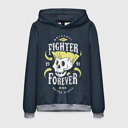 Толстовка-худи мужская Fighter forever, цвет: 3D-меланж