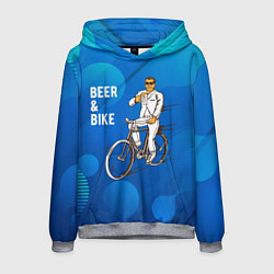 Толстовка-худи мужская Велосипед и пиво, цвет: 3D-меланж
