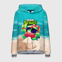 Толстовка-худи мужская Базз Buzz Brawl Stars пляж, цвет: 3D-меланж