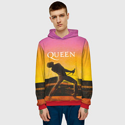 Толстовка-худи мужская Queen Freddie Mercury Z, цвет: 3D-красный — фото 2