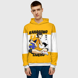 Толстовка-худи мужская Юу Нишиноя из Карасуно Haikyu!!, цвет: 3D-белый — фото 2
