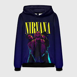 Толстовка-худи мужская Nirvana Neon, цвет: 3D-черный