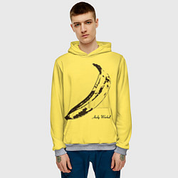 Толстовка-худи мужская Энди Уорхол - Банан, цвет: 3D-меланж — фото 2