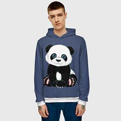 Толстовка-худи мужская Милая Панда Sweet Panda, цвет: 3D-белый — фото 2