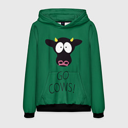 Толстовка-худи мужская Go Cows, цвет: 3D-черный