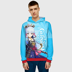 Толстовка-худи мужская Genshin Impact, Аяка, цвет: 3D-красный — фото 2