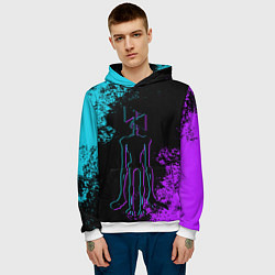 Толстовка-худи мужская НЕОНОВЫЙ СИРЕНОГОЛОВЫЙ, цвет: 3D-белый — фото 2