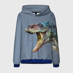 Толстовка-худи мужская Хищный динозавр Dino Z, цвет: 3D-синий