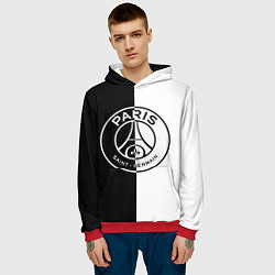 Толстовка-худи мужская ФК ПСЖ PSG BLACK & WHITE, цвет: 3D-красный — фото 2