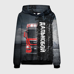 Толстовка-худи мужская Дальнобой Red Truck, цвет: 3D-черный