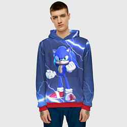 Толстовка-худи мужская SONIC СОНИК СИНИЙ ЁЖ Z, цвет: 3D-красный — фото 2
