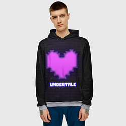 Толстовка-худи мужская UNDERTALE PURPLE HEART, цвет: 3D-меланж — фото 2