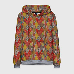 Толстовка-худи мужская Осенний пэчворк, цвет: 3D-меланж