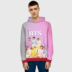 Толстовка-худи мужская BTS, цвет: 3D-красный — фото 2