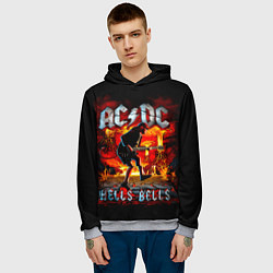 Толстовка-худи мужская ACDC HELLS BELLS, цвет: 3D-меланж — фото 2